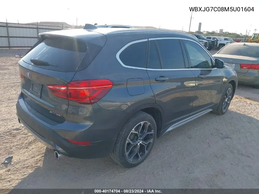 2021 BMW X1 Sdrive28I VIN: WBXJG7C08M5U01604 Lot: 40174704