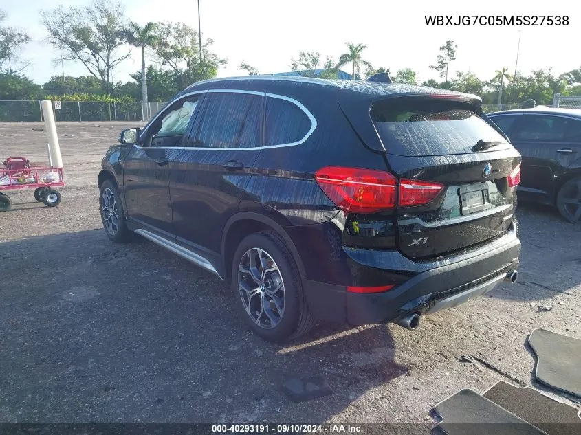 2021 BMW X1 Sdrive28I VIN: WBXJG7C05M5S27538 Lot: 40293191