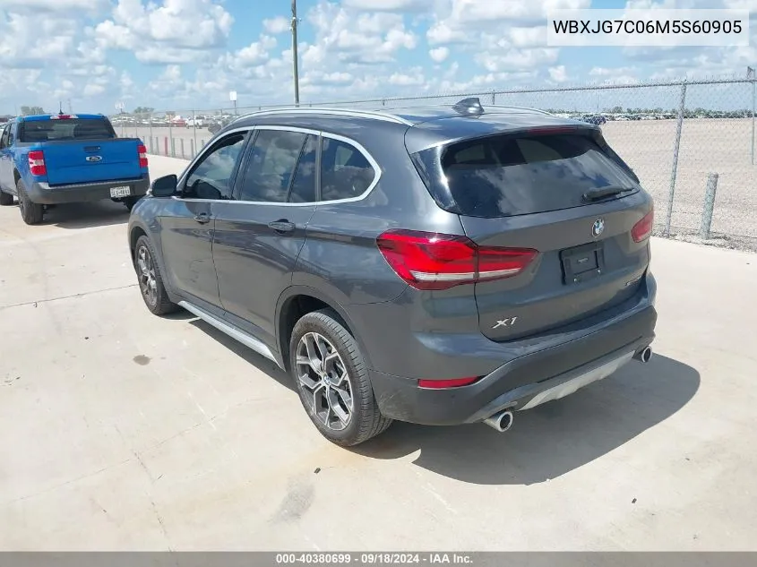 2021 BMW X1 Sdrive28I VIN: WBXJG7C06M5S60905 Lot: 40380699