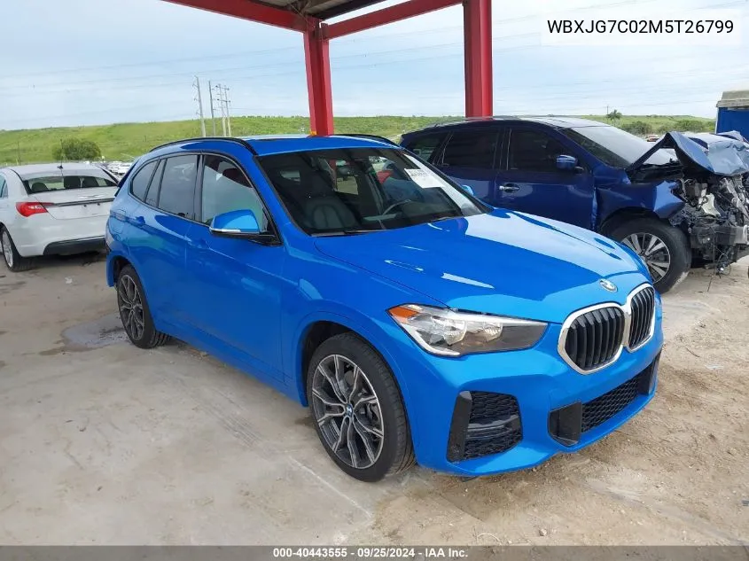 2021 BMW X1 Sdrive28I VIN: WBXJG7C02M5T26799 Lot: 40443555