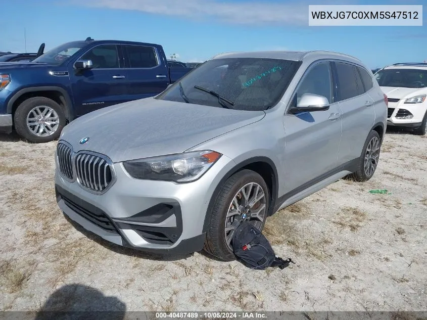 2021 BMW X1 Sdrive28I VIN: WBXJG7C0XM5S47512 Lot: 40487489