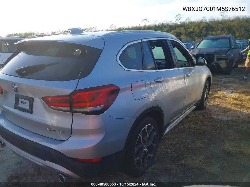 2021 BMW X1 Sdrive28I VIN: WBXJG7C01M5S76512 Lot: 40500553