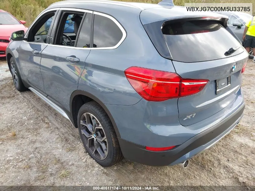 2021 BMW X1 Sdrive28I VIN: WBXJG7C00M5U33785 Lot: 40517174