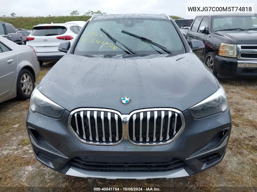 2021 BMW X1 Sdrive28I VIN: WBXJG7C00M5T74818 Lot: 40541754