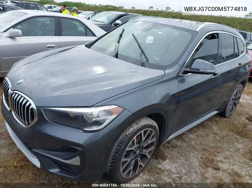 2021 BMW X1 Sdrive28I VIN: WBXJG7C00M5T74818 Lot: 40541754