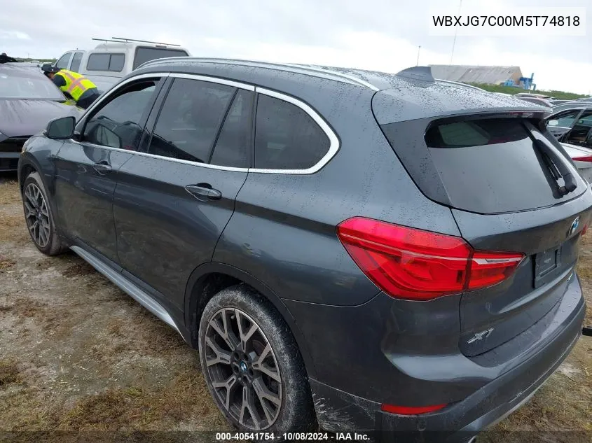 2021 BMW X1 Sdrive28I VIN: WBXJG7C00M5T74818 Lot: 40541754