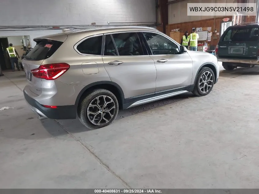 2022 BMW X1 xDrive28I VIN: WBXJG9C03N5V21498 Lot: 40408631