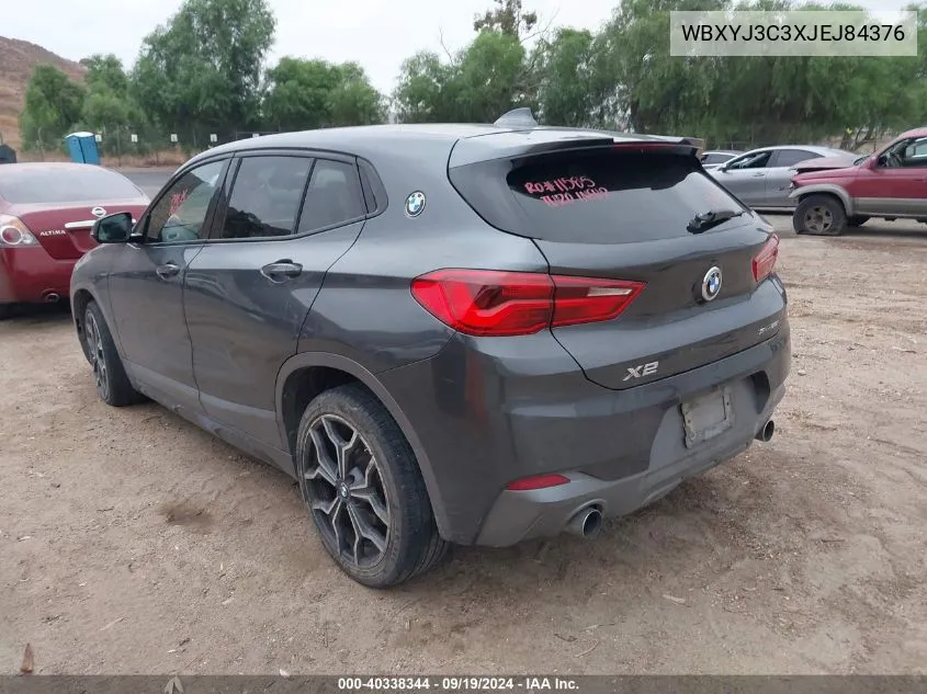 2018 BMW X2 Sdrive28I VIN: WBXYJ3C3XJEJ84376 Lot: 40338344