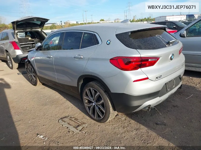 2018 BMW X2 Sdrive28I VIN: WBXYJ3C31JEP76071 Lot: 40388427