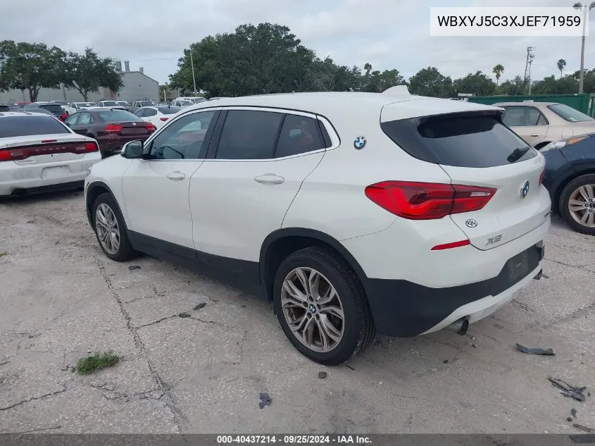 2018 BMW X2 xDrive28I VIN: WBXYJ5C3XJEF71959 Lot: 40437214