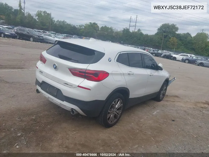 2018 BMW X2 xDrive28I VIN: WBXYJ5C38JEF72172 Lot: 40478666