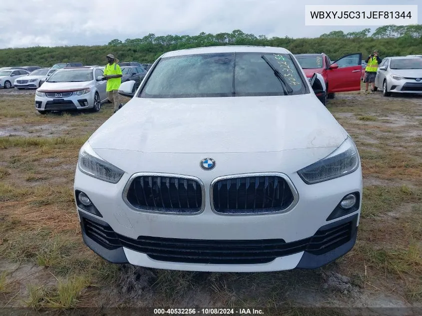 2018 BMW X2 xDrive28I VIN: WBXYJ5C31JEF81344 Lot: 40532256