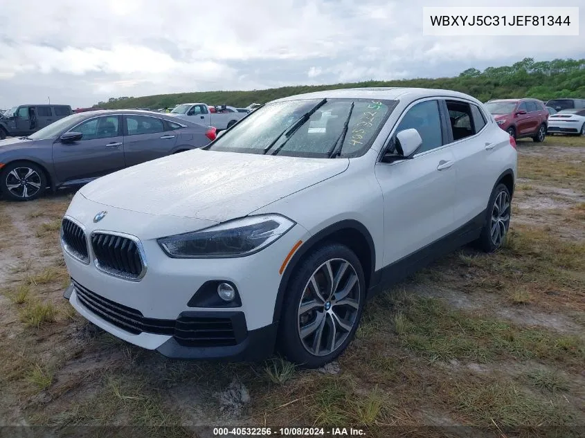 2018 BMW X2 xDrive28I VIN: WBXYJ5C31JEF81344 Lot: 40532256