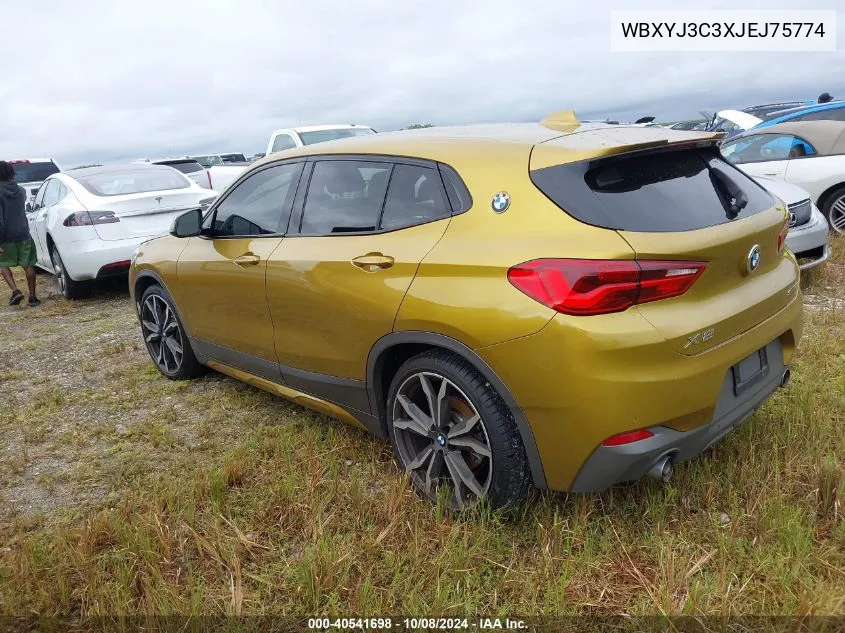 2018 BMW X2 Sdrive28I VIN: WBXYJ3C3XJEJ75774 Lot: 40541698