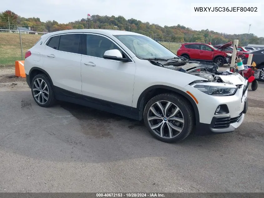 2018 BMW X2 xDrive28I VIN: WBXYJ5C36JEF80402 Lot: 40672153