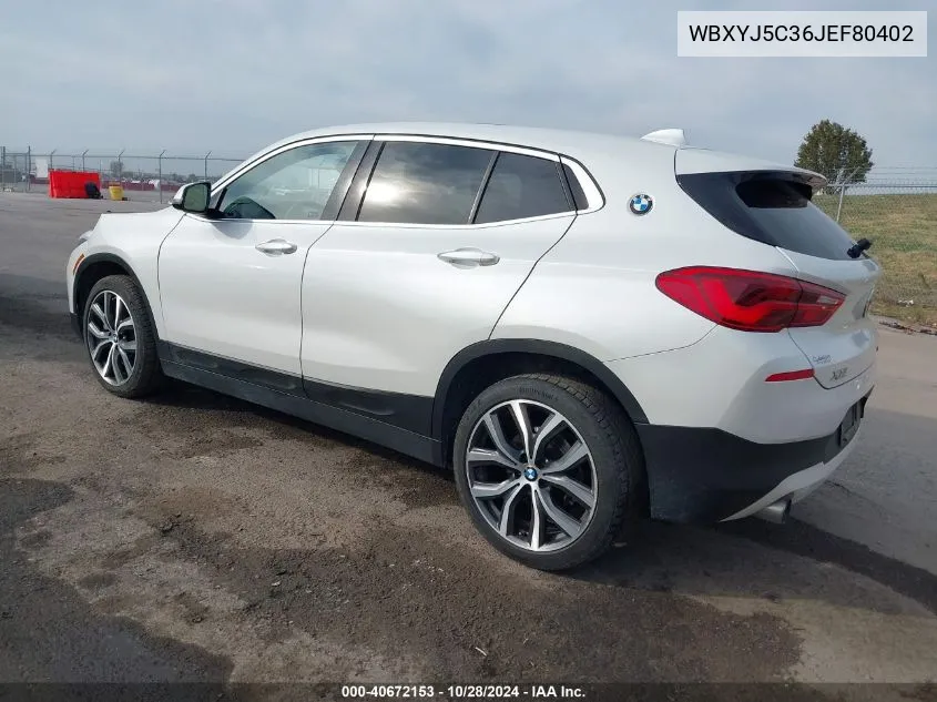 2018 BMW X2 xDrive28I VIN: WBXYJ5C36JEF80402 Lot: 40672153