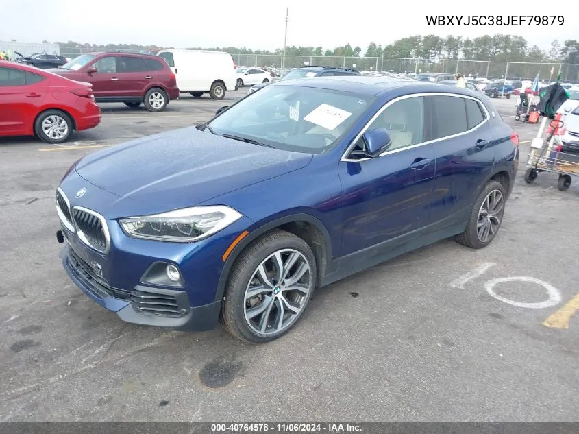 2018 BMW X2 xDrive28I VIN: WBXYJ5C38JEF79879 Lot: 40764578