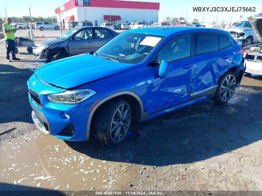 2018 BMW X2 Sdrive28I VIN: WBXYJ3C3XJEJ75662 Lot: 40867930