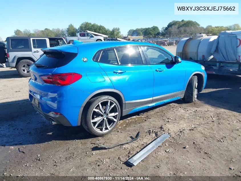 2018 BMW X2 Sdrive28I VIN: WBXYJ3C3XJEJ75662 Lot: 40867930