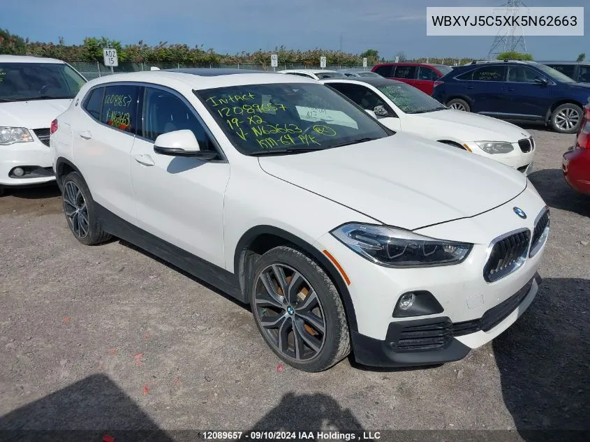 2019 BMW X2 X2 VIN: WBXYJ5C5XK5N62663 Lot: 12089657