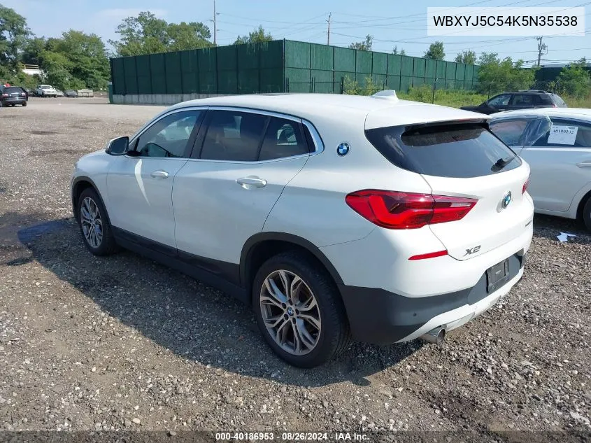 2019 BMW X2 xDrive28I VIN: WBXYJ5C54K5N35538 Lot: 40186953