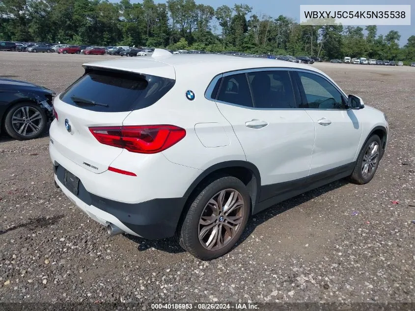 2019 BMW X2 xDrive28I VIN: WBXYJ5C54K5N35538 Lot: 40186953