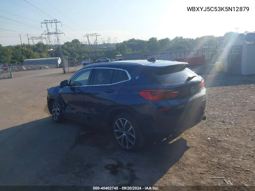 2019 BMW X2 xDrive28I VIN: WBXYJ5C53K5N12879 Lot: 40402745