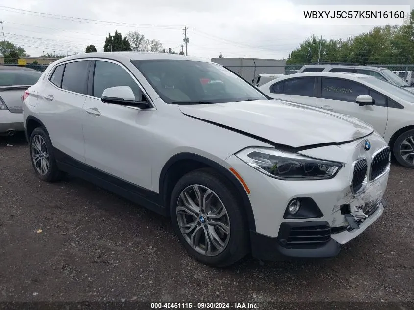 2019 BMW X2 xDrive28I VIN: WBXYJ5C57K5N16160 Lot: 40451115