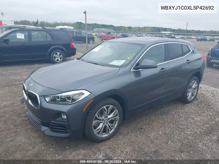 2020 BMW X2 xDrive28I VIN: WBXYJ1C0XL5P42692 Lot: 40415168