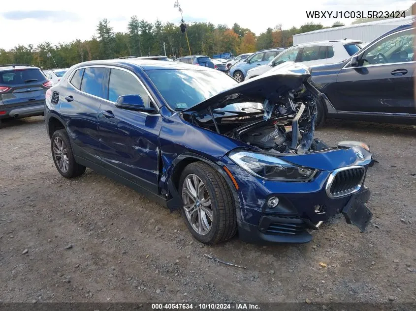 2020 BMW X2 xDrive28I VIN: WBXYJ1C03L5R23424 Lot: 40547634