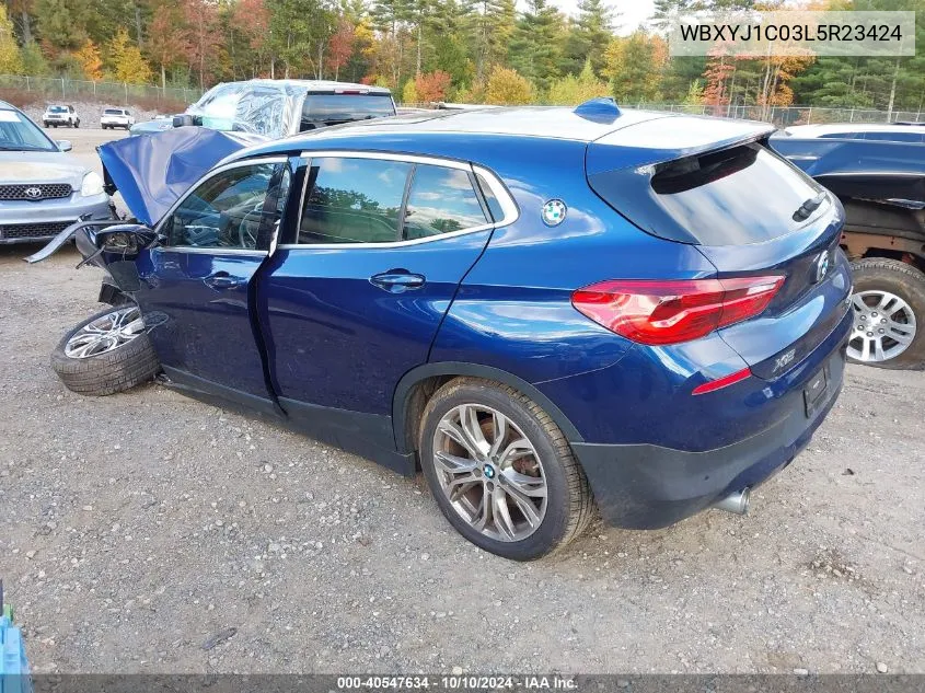 2020 BMW X2 xDrive28I VIN: WBXYJ1C03L5R23424 Lot: 40547634