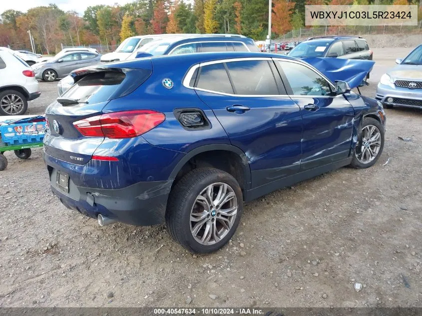 2020 BMW X2 xDrive28I VIN: WBXYJ1C03L5R23424 Lot: 40547634