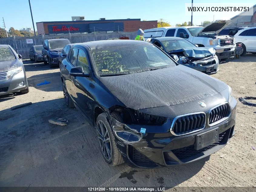 2022 BMW X2 VIN: WBXYJ1C02N5T84751 Lot: 12131200