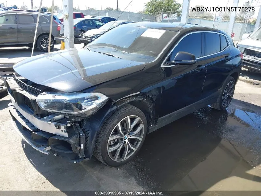 2022 BMW X2 xDrive28I VIN: WBXYJ1C01N5T75278 Lot: 39915935