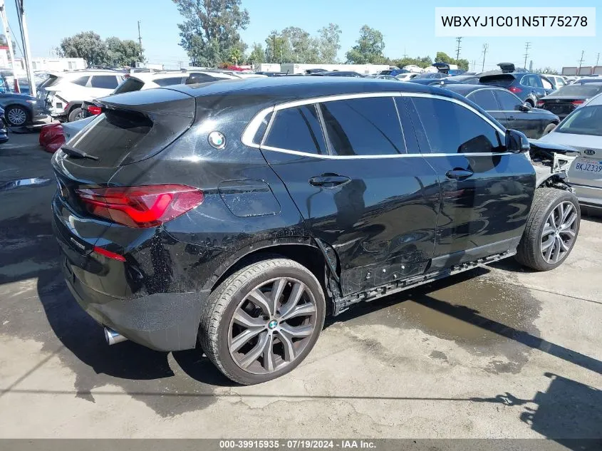 2022 BMW X2 xDrive28I VIN: WBXYJ1C01N5T75278 Lot: 39915935