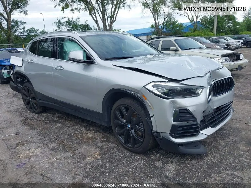 2022 BMW X2 Sdrive28I VIN: WBXYH9C09N5T71828 Lot: 40536245