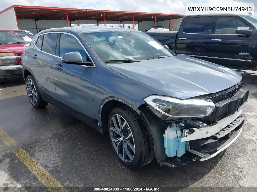 2022 BMW X2 Sdrive28I VIN: WBXYH9C09N5U74943 Lot: 40824039