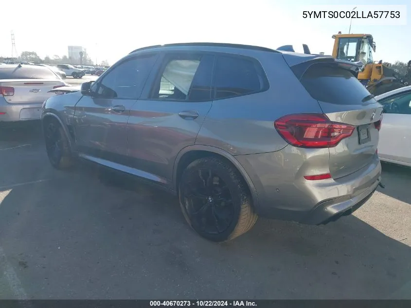 5YMTS0C02LLA57753 2020 BMW X3 M Competition