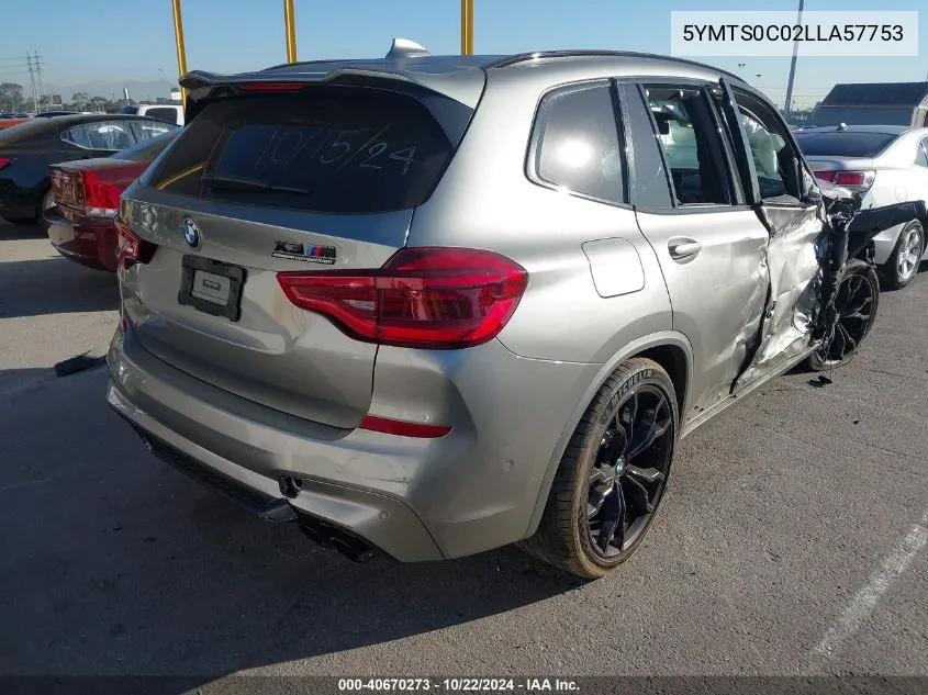 5YMTS0C02LLA57753 2020 BMW X3 M Competition