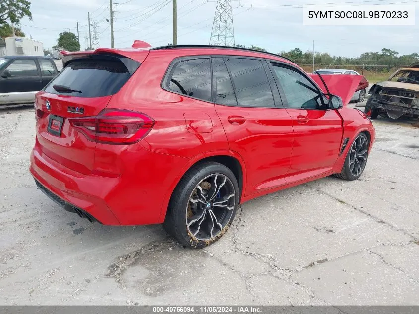 2020 BMW X3 M Competition VIN: 5YMTS0C08L9B70233 Lot: 40756094