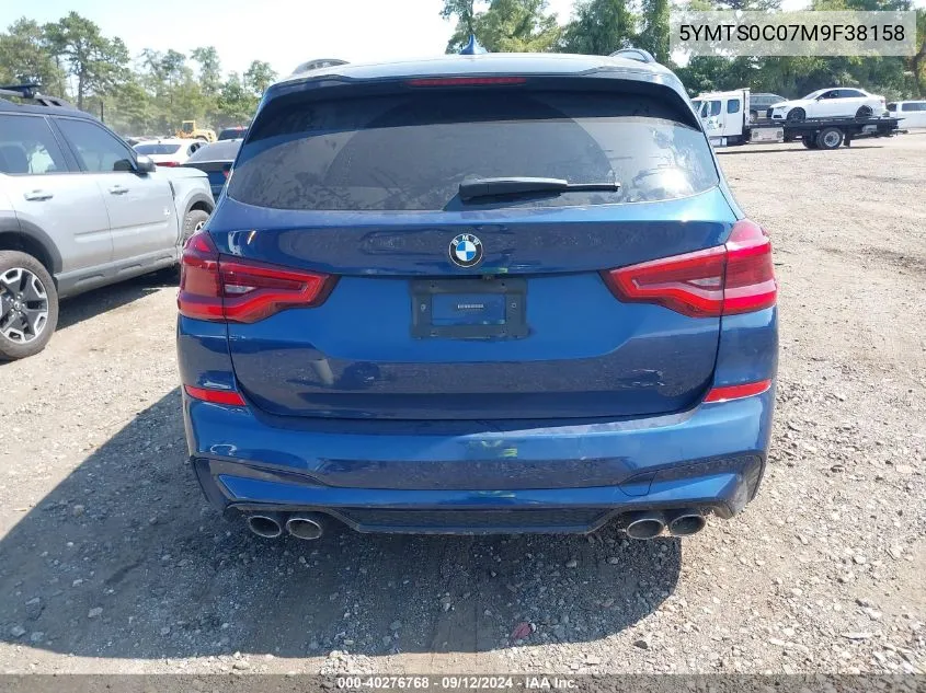 2021 BMW X3 M VIN: 5YMTS0C07M9F38158 Lot: 40276768