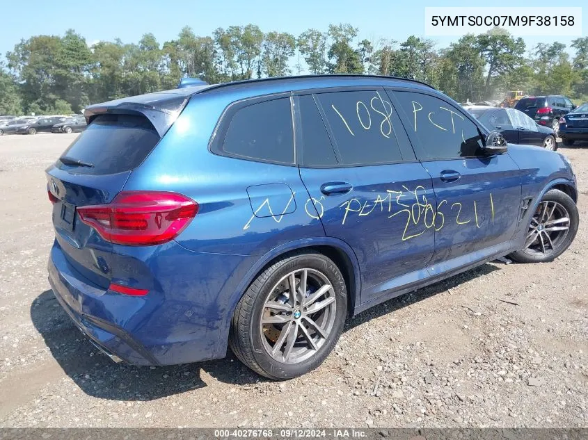 2021 BMW X3 M VIN: 5YMTS0C07M9F38158 Lot: 40276768