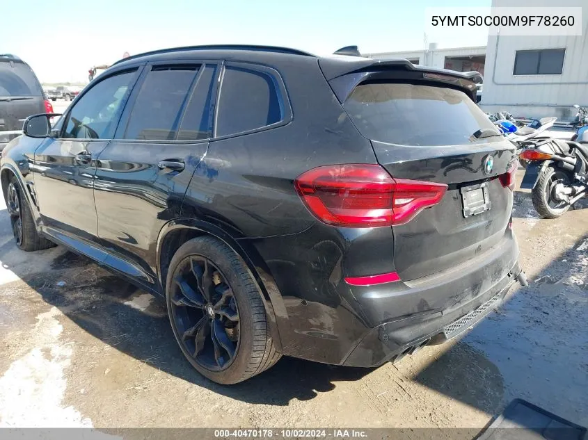 2021 BMW X3 M VIN: 5YMTS0C00M9F78260 Lot: 40470178