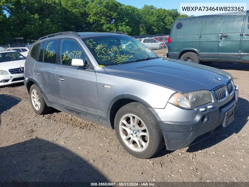 2004 BMW X3 2.5I VIN: WBXPA73464WB23362 Lot: 39553607