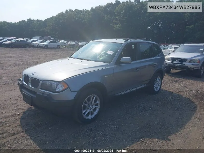 WBXPA73434WB27885 2004 BMW X3 2.5I