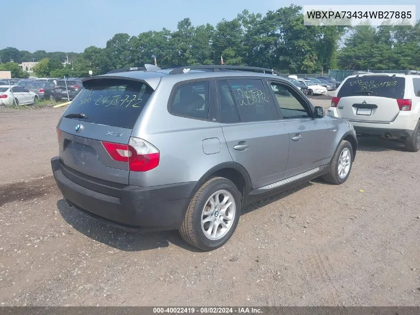 WBXPA73434WB27885 2004 BMW X3 2.5I