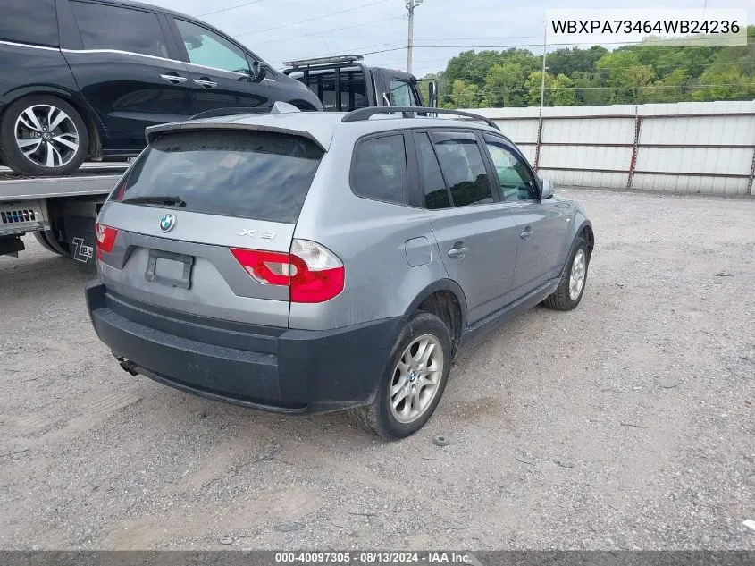 2004 BMW X3 2.5I VIN: WBXPA73464WB24236 Lot: 40097305