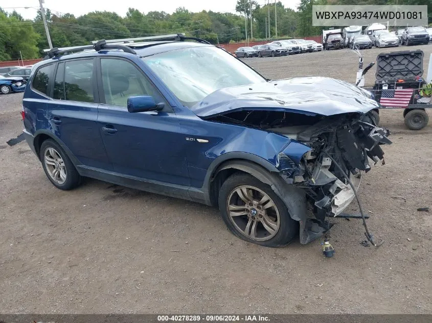 WBXPA93474WD01081 2004 BMW X3 3.0I