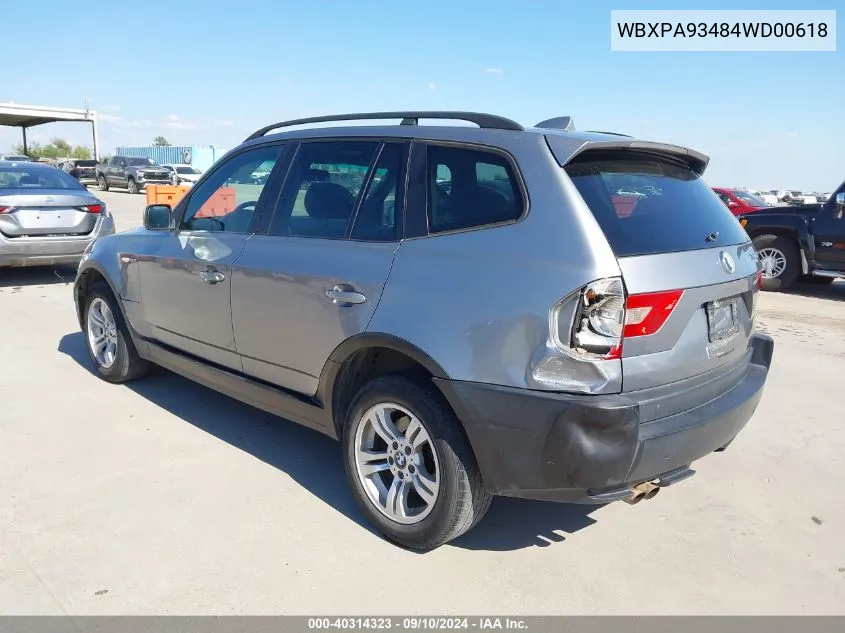 WBXPA93484WD00618 2004 BMW X3 3.0I