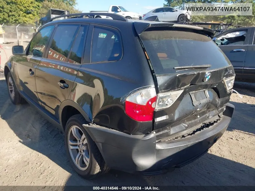 WBXPA93474WA64107 2004 BMW X3 3.0I